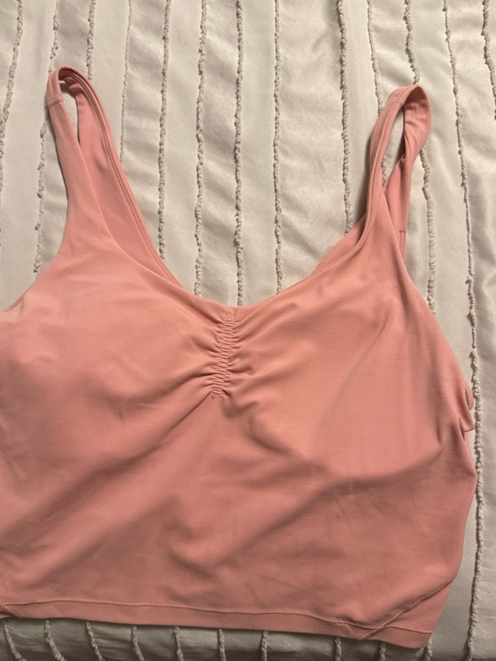 lululemon athletica Blush Pink Ruched Front Crop Cami